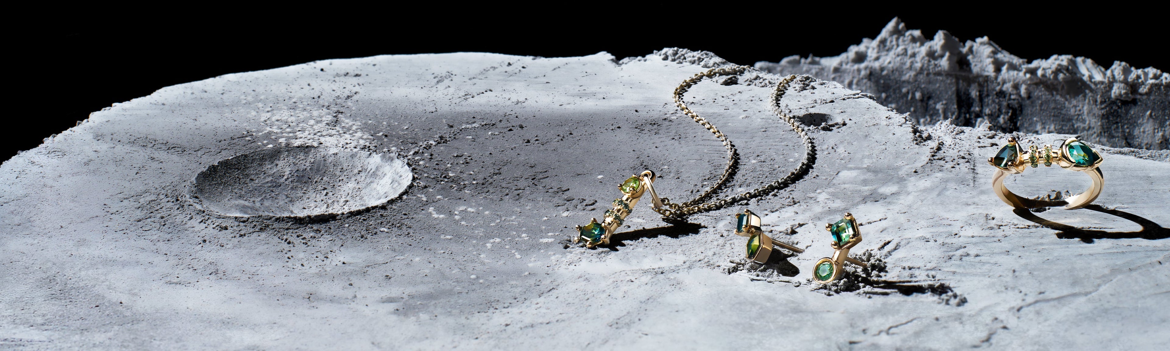 Group of rings, pendants, and earrings from the Nebula collection by Alfonzo