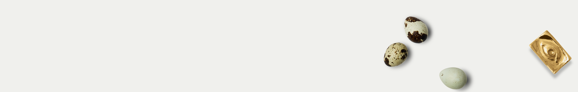 Small decorative items on a white background